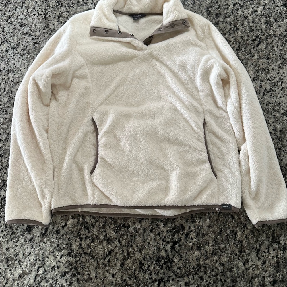 Eddie Bauer Cream Fleece Pullover
